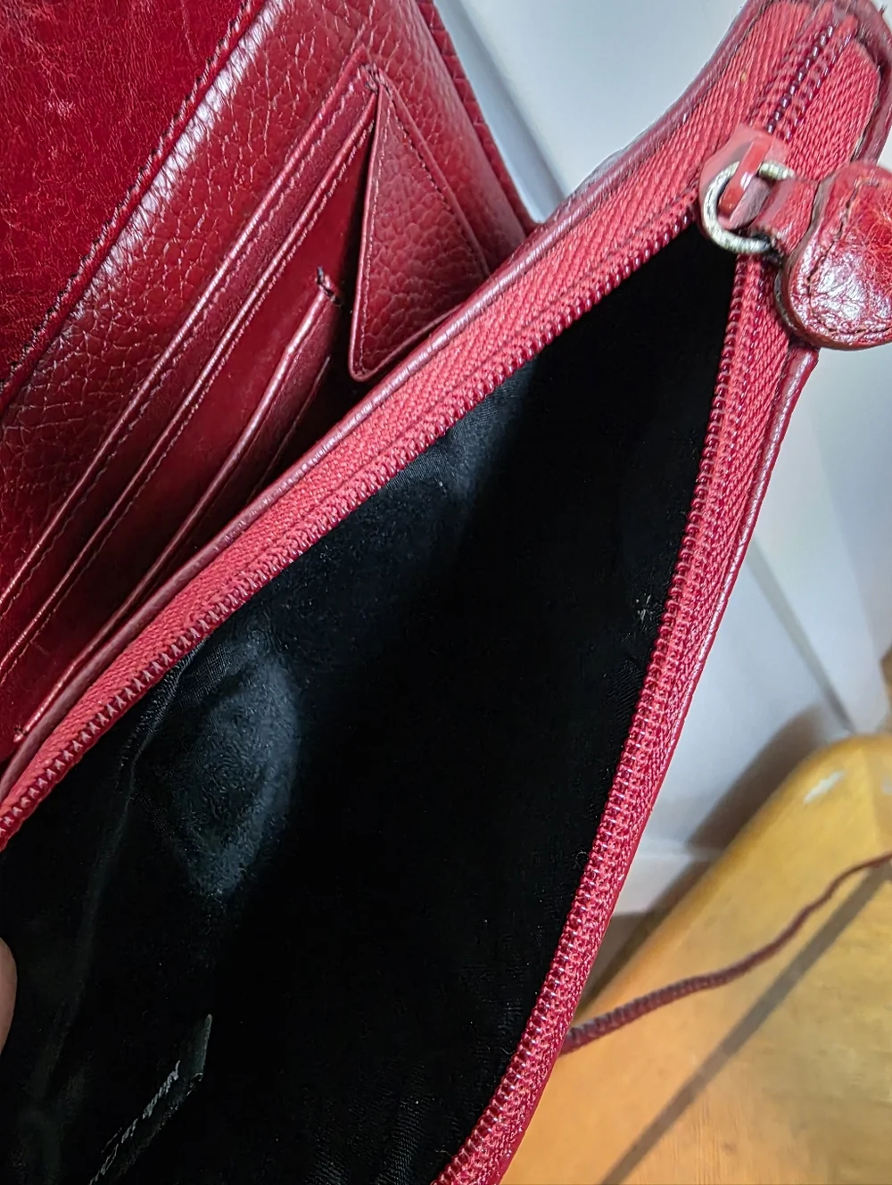Brighton Red Leather Heart-Embellished Crossbody Bag